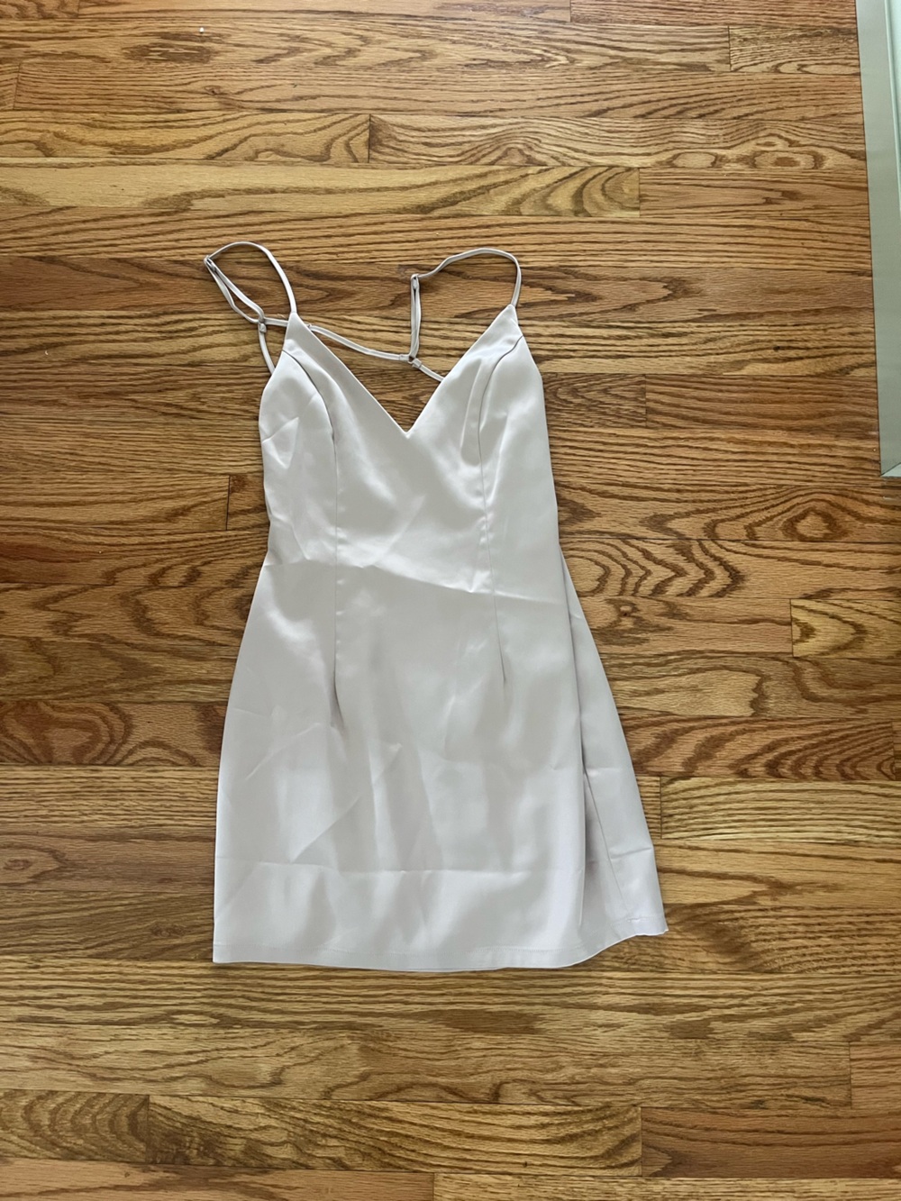 superdown White Satin Mini Slip Dress